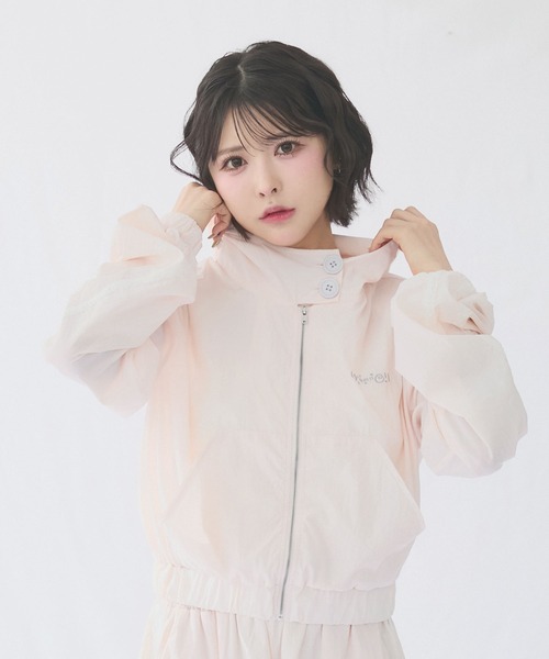 rumnel:（ルムネル）の「【セットアップ可能】レースラインUVカットパーカー / Lace Line UV Protection Hoodie（パーカー・レディース・ピンク/ブラック・FREE）」の11枚目の写真