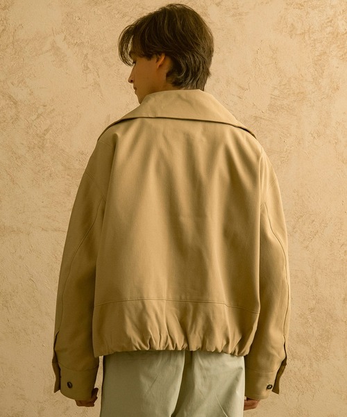 CIRCLEE(サークリー)の「CIRCLEE(サークリー)スタンドカラーブルゾン(ブルゾン・メンズ・ベージュ/ダークグリーン・L/M)」の5枚目の写真