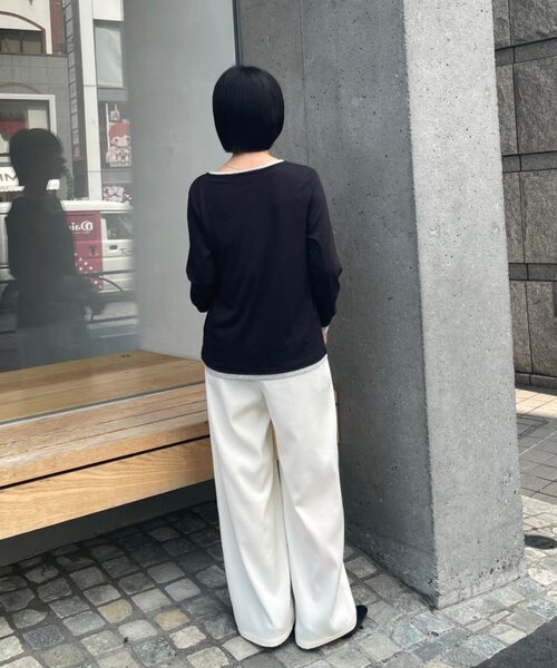 goocy(グーシー)の「配色ヘンリーネックトップス(Tシャツ/カットソー・レディース・チャコールグレー/ブラック/グレー/ブラウン・FREE)」の12枚目の写真