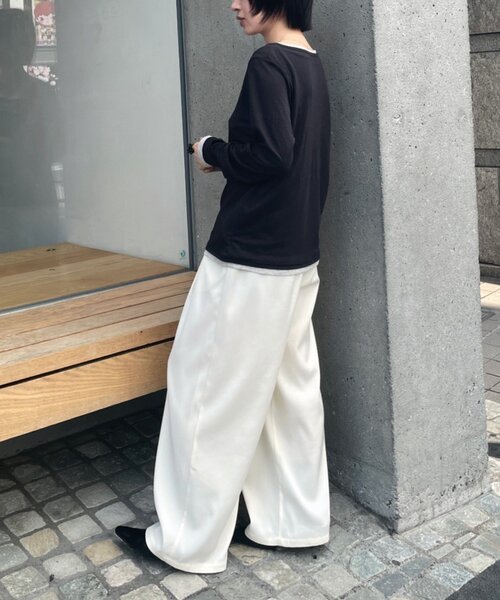 goocy(グーシー)の「配色ヘンリーネックトップス(Tシャツ/カットソー・レディース・チャコールグレー/ブラック/グレー/ブラウン・FREE)」の15枚目の写真
