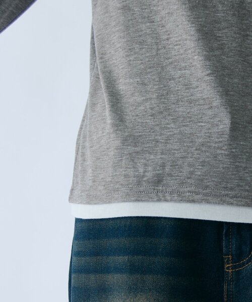 goocy(グーシー)の「配色ヘンリーネックトップス(Tシャツ/カットソー・レディース・チャコールグレー/ブラック/グレー/ブラウン・FREE)」の22枚目の写真