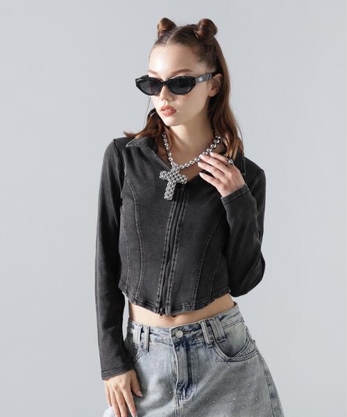 ROYAL FLASH(ロイヤルフラッシュ)の「MAVYTH/メヴィス/PATTERN LS(Tシャツ/カットソー・レディース・チャコールグレー・F)」の2枚目の写真
