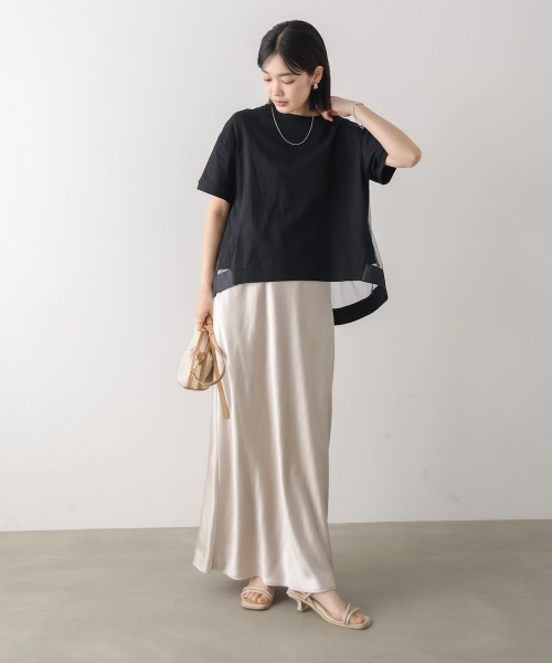 Bou Jeloud(ブージュルード)の「バックチュールプルオーバー(Tシャツ/カットソー・レディース・ブラック/オフホワイト・MEDIUM)」の4枚目の写真