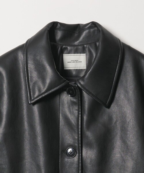 green label relaxing(グリーンレーベルリラクシング)の「【WEB限定】<at ease>レザーライク ブルゾン(その他アウター・レディース・ブラック/クリーム・38/36)」の16枚目の写真