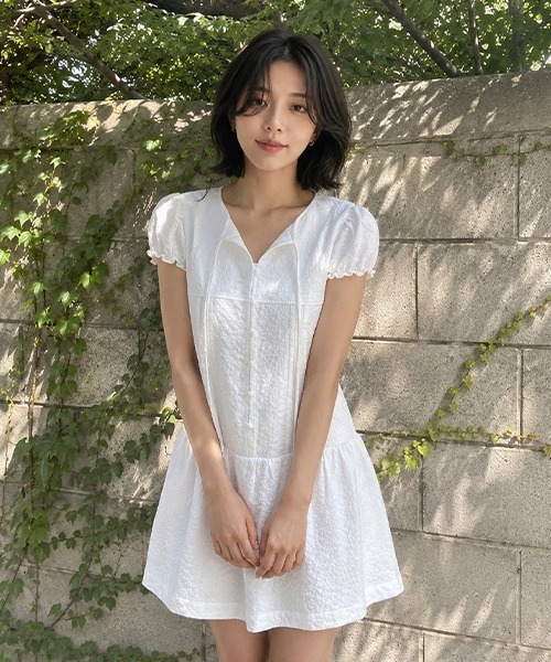 GENERAL IDEA(ジェネラルアイデア)の「【GENERAL IDEA】フローラルキャップスリーブミニワンピース / FLORAL CAP SLEEVE MINI DRESS(ワンピース・レディース・ホワイト/ブラック/ピンク・L/M/S)」の2枚目の写真