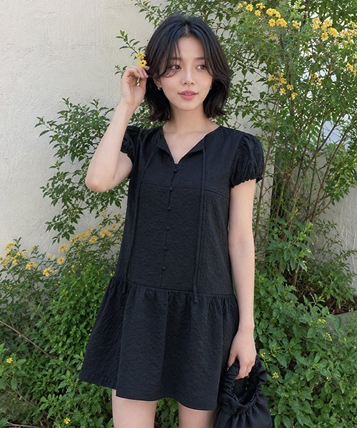 GENERAL IDEA(ジェネラルアイデア)の「【GENERAL IDEA】フローラルキャップスリーブミニワンピース / FLORAL CAP SLEEVE MINI DRESS(ワンピース・レディース・ホワイト/ブラック/ピンク・L/M/S)」の3枚目の写真