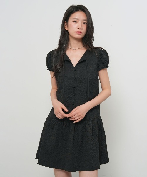GENERAL IDEA(ジェネラルアイデア)の「【GENERAL IDEA】フローラルキャップスリーブミニワンピース / FLORAL CAP SLEEVE MINI DRESS(ワンピース・レディース・ホワイト/ブラック/ピンク・L/M/S)」の6枚目の写真