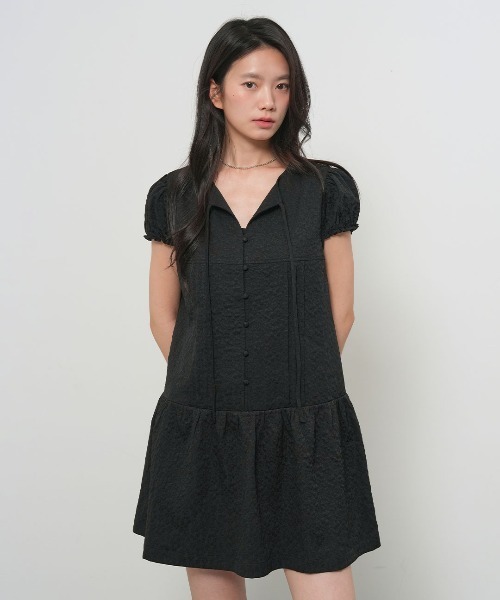 GENERAL IDEA(ジェネラルアイデア)の「【GENERAL IDEA】フローラルキャップスリーブミニワンピース / FLORAL CAP SLEEVE MINI DRESS(ワンピース・レディース・ホワイト/ブラック/ピンク・L/M/S)」の7枚目の写真