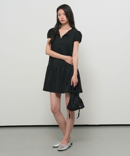 GENERAL IDEA(ジェネラルアイデア)の「【GENERAL IDEA】フローラルキャップスリーブミニワンピース / FLORAL CAP SLEEVE MINI DRESS(ワンピース・レディース・ホワイト/ブラック/ピンク・L/M/S)」の10枚目の写真