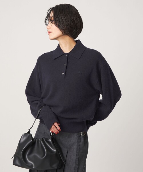 LACOSTE(ラコステ)の「【別注】<LACOSTE>ポロニット(ニット/セーター・レディース・レッド/ダークブラウン/ネイビー・FREE)」の2枚目の写真