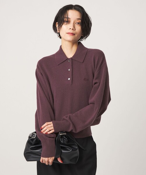 LACOSTE(ラコステ)の「【別注】<LACOSTE>ポロニット(ニット/セーター・レディース・レッド/ダークブラウン/ネイビー・FREE)」の4枚目の写真