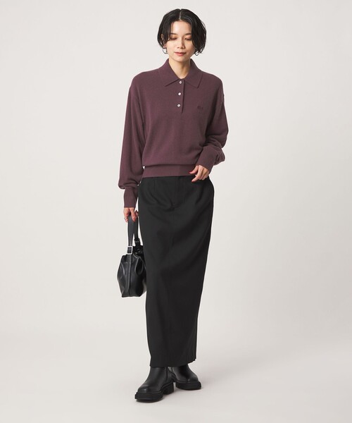 LACOSTE(ラコステ)の「【別注】<LACOSTE>ポロニット(ニット/セーター・レディース・レッド/ダークブラウン/ネイビー・FREE)」の5枚目の写真