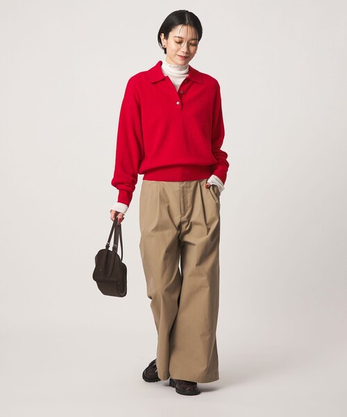 LACOSTE(ラコステ)の「【別注】<LACOSTE>ポロニット(ニット/セーター・レディース・レッド/ダークブラウン/ネイビー・FREE)」の10枚目の写真