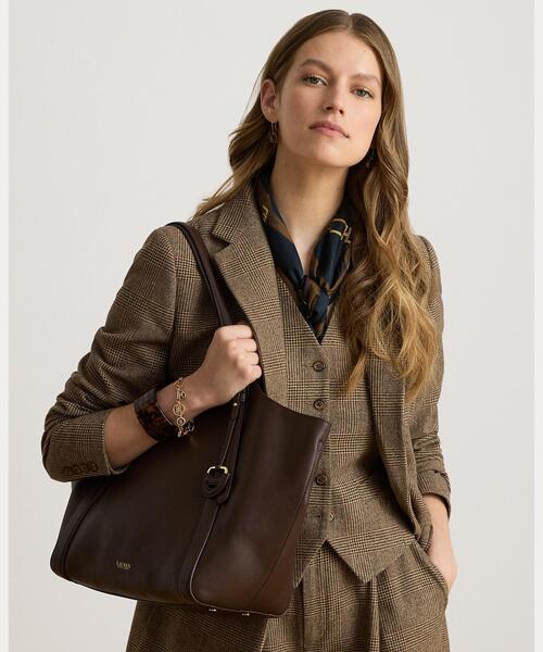 LAUREN RALPH LAUREN(ローレン ラルフ ローレン)の「ナッパ レザー ラージ Tasha トート バッグ(トートバッグ・レディース・ブラウン・ONE)」の6枚目の写真