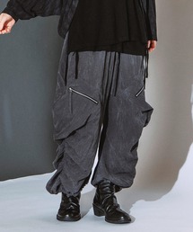 【NO ID.】Side Gather Wide Cargo Pants / サイド ギャザー ワイド カーゴ パンツ