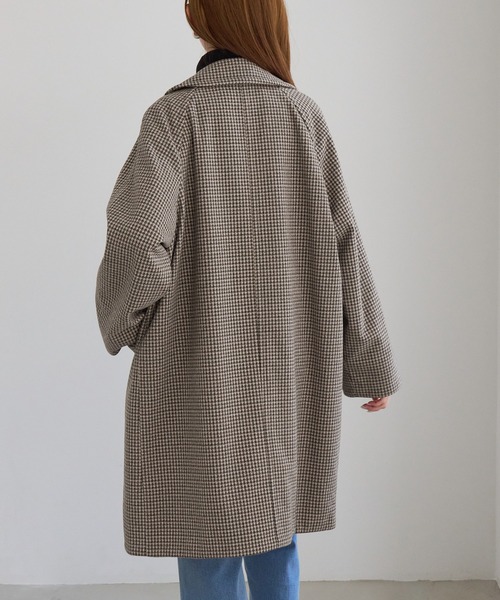 ROPE' PICNIC(ロペピクニック)の「【WEB限定カラー】ジャージメルトン 無地&ヘリンボーンオーバーPコート/リンクコーデ(ピーコート・レディース・ブラック/ダークブラウン/ブラック系その他/グレー系その他/キナリ/ブラック系その他2・S/M)」の11枚目の写真