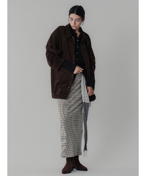 ELCHELE(エルチェレ)の「#2 SYNTHETIC SUEDE SHIRT(シャツ/ブラウス・レディース・ブラウン/ナチュラル/ターコイズブルー系・FREE)」の7枚目の写真