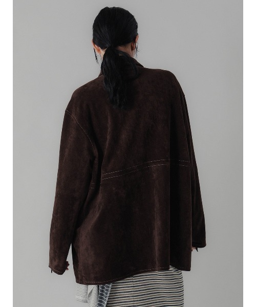 ELCHELE(エルチェレ)の「#2 SYNTHETIC SUEDE SHIRT(シャツ/ブラウス・レディース・ブラウン/ナチュラル/ターコイズブルー系・FREE)」の6枚目の写真