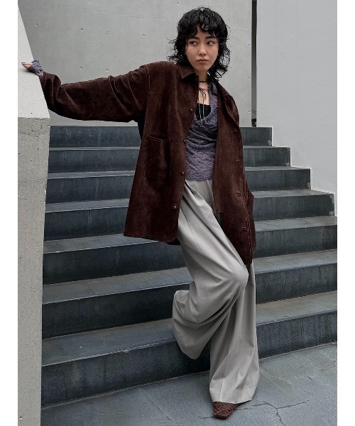 ELCHELE(エルチェレ)の「#2 SYNTHETIC SUEDE SHIRT(シャツ/ブラウス・レディース・ブラウン/ナチュラル/ターコイズブルー系・FREE)」の12枚目の写真