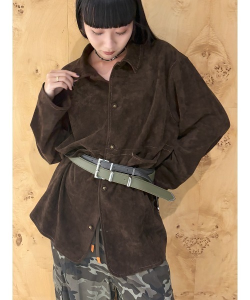 ELCHELE(エルチェレ)の「#2 SYNTHETIC SUEDE SHIRT(シャツ/ブラウス・レディース・ブラウン/ナチュラル/ターコイズブルー系・FREE)」の13枚目の写真