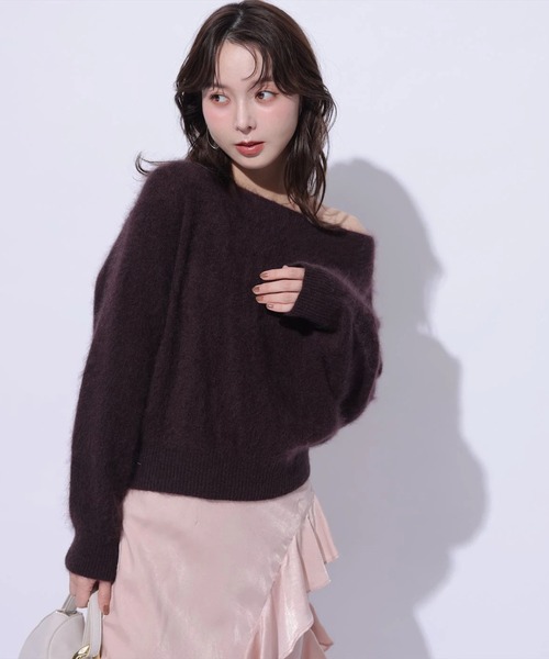 Mystrada(マイストラーダ)の「オフショルファーニット(ニット/セーター・レディース・ホワイト/ダークブラウン/ピンクベージュ/ピンク系その他4・38)」の12枚目の写真