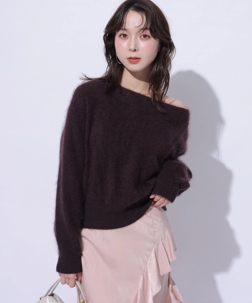 Mystrada(マイストラーダ)の「オフショルファーニット(ニット/セーター・レディース・ホワイト/ダークブラウン/ピンクベージュ/ピンク系その他4・38)」の13枚目の写真