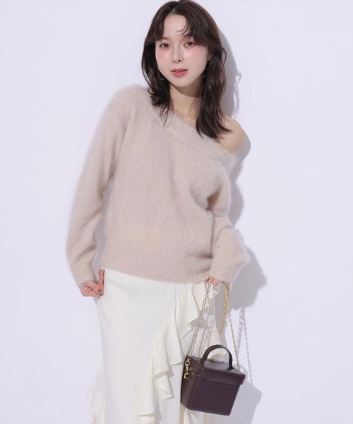 Mystrada(マイストラーダ)の「オフショルファーニット(ニット/セーター・レディース・ホワイト/ダークブラウン/ピンクベージュ/ピンク系その他4・38)」の21枚目の写真