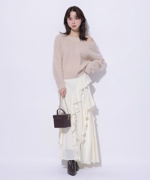 Mystrada(マイストラーダ)の「オフショルファーニット(ニット/セーター・レディース・ホワイト/ダークブラウン/ピンクベージュ/ピンク系その他4・38)」の16枚目の写真