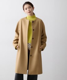 【名品】ウールカシミヤノーカラーコート