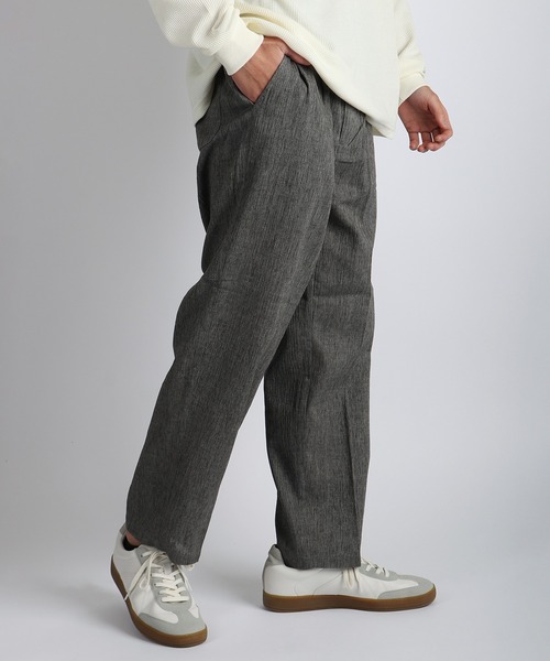 WESTSEA(ウエストシー)の「麻混 ストレートイージーパンツ ウエストゴム リラックスパンツ ファスナー付(その他パンツ・メンズ・グレイッシュブルー/ブラック/ネイビー/ミックスグレー・M/LL/L)」の14枚目の写真