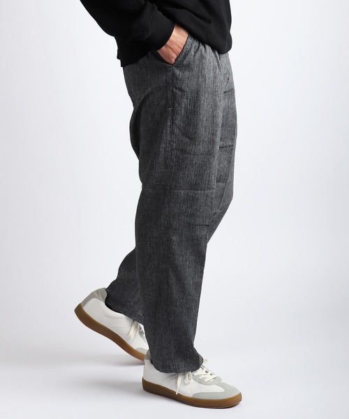 WESTSEA(ウエストシー)の「麻混 ストレートイージーパンツ ウエストゴム リラックスパンツ ファスナー付(その他パンツ・メンズ・グレイッシュブルー/ブラック/ネイビー/ミックスグレー・M/LL/L)」の8枚目の写真