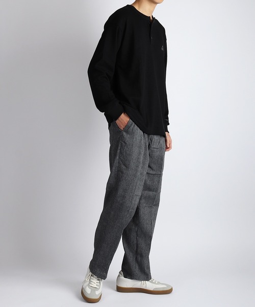 WESTSEA(ウエストシー)の「麻混 ストレートイージーパンツ ウエストゴム リラックスパンツ ファスナー付(その他パンツ・メンズ・グレイッシュブルー/ブラック/ネイビー/ミックスグレー・M/LL/L)」の9枚目の写真