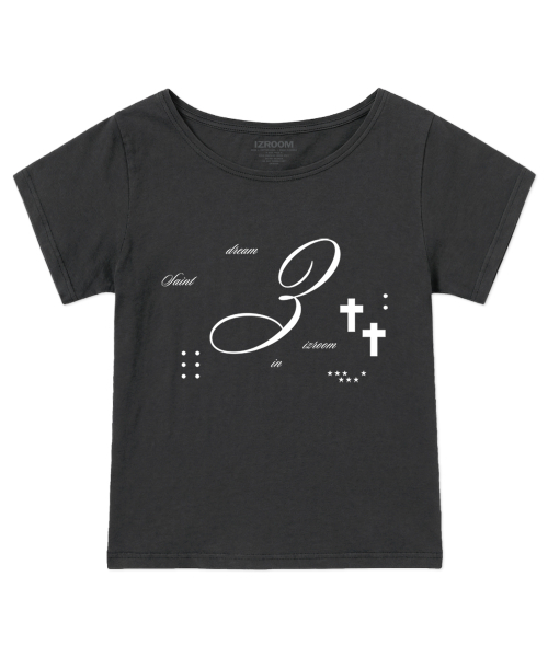 IZROOM(イズルーム)の「セイント3 ボートネック半袖Tシャツ(チャコール)(Tシャツ/カットソー・レディース・その他・FREE)」の1枚目の写真