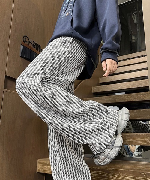AsaAura(アサオーラ)の「ジャガードイージーワイドパンツメンズ秋冬(その他パンツ・メンズ・ダークグレー/ブラック/ホワイト・L/M)」の7枚目の写真
