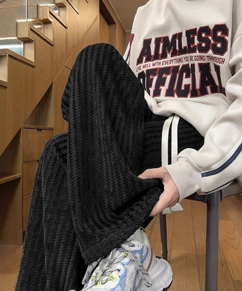 AsaAura(アサオーラ)の「ジャガードイージーワイドパンツメンズ秋冬(その他パンツ・メンズ・ダークグレー/ブラック/ホワイト・L/M)」の12枚目の写真