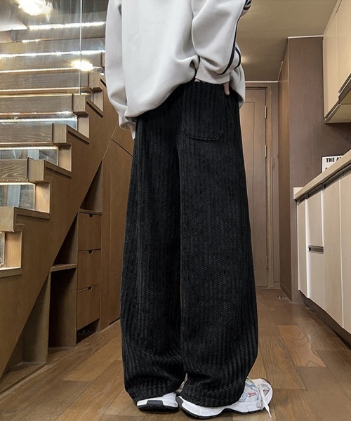 AsaAura(アサオーラ)の「ジャガードイージーワイドパンツメンズ秋冬(その他パンツ・メンズ・ダークグレー/ブラック/ホワイト・L/M)」の14枚目の写真
