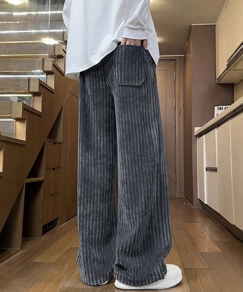 AsaAura(アサオーラ)の「ジャガードイージーワイドパンツメンズ秋冬(その他パンツ・メンズ・ダークグレー/ブラック/ホワイト・L/M)」の16枚目の写真