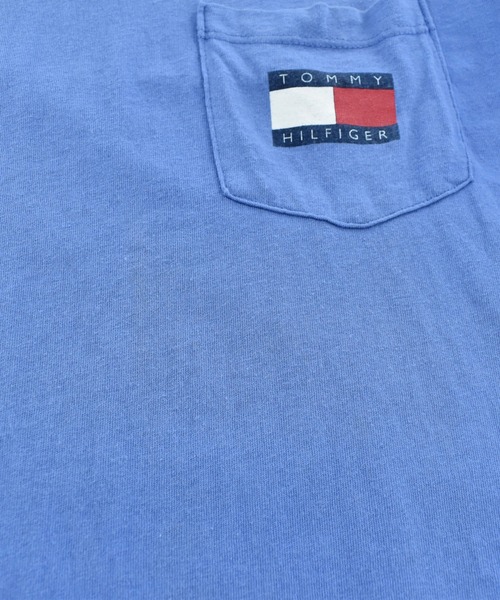 TOMMY HILFIGER(トミーヒルフィガー)の「【USED】90's TOMMY HILFIGER ワンポイントロゴ ポケット付き Tシャツ USA製(Tシャツ/カットソー・メンズ・ブルー・LARGE)」の3枚目の写真