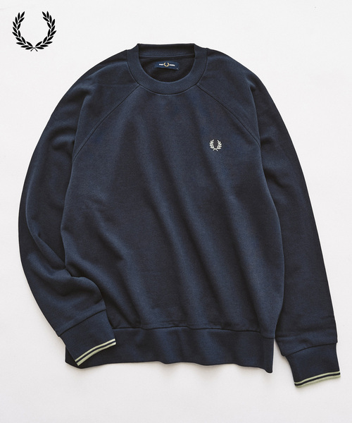 417 EDIFICE（フォーワンセブンエディフィス）の「FRED PERRY / フレッドペリー TIPPED CREWNECK SWEATSHIRT（スウェット・メンズ・ネイビー/カーキ/アイボリー・MEDIUM/LARGE）」の3枚目の写真