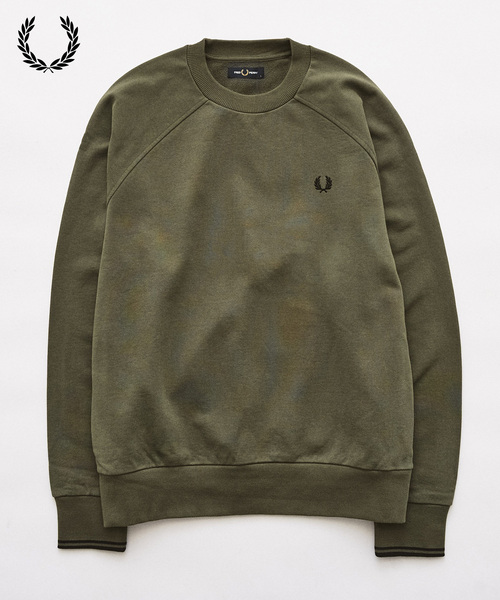 417 EDIFICE（フォーワンセブンエディフィス）の「FRED PERRY / フレッドペリー TIPPED CREWNECK SWEATSHIRT（スウェット・メンズ・ネイビー/カーキ/アイボリー・MEDIUM/LARGE）」の2枚目の写真
