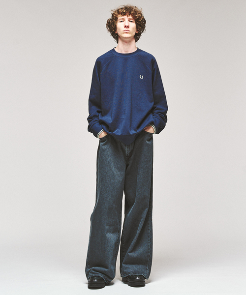 417 EDIFICE（フォーワンセブンエディフィス）の「FRED PERRY / フレッドペリー TIPPED CREWNECK SWEATSHIRT（スウェット・メンズ・ネイビー/カーキ/アイボリー・MEDIUM/LARGE）」の6枚目の写真