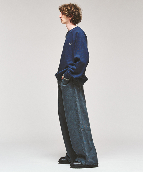 417 EDIFICE（フォーワンセブンエディフィス）の「FRED PERRY / フレッドペリー TIPPED CREWNECK SWEATSHIRT（スウェット・メンズ・ネイビー/カーキ/アイボリー・MEDIUM/LARGE）」の8枚目の写真