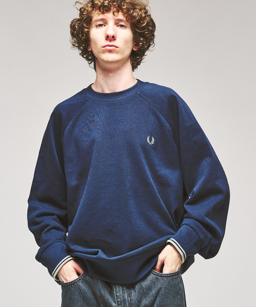 417 EDIFICE（フォーワンセブンエディフィス）の「FRED PERRY / フレッドペリー TIPPED CREWNECK SWEATSHIRT（スウェット・メンズ・ネイビー/カーキ/アイボリー・MEDIUM/LARGE）」の10枚目の写真