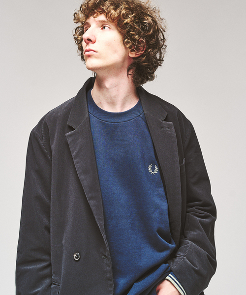 417 EDIFICE（フォーワンセブンエディフィス）の「FRED PERRY / フレッドペリー TIPPED CREWNECK SWEATSHIRT（スウェット・メンズ・ネイビー/カーキ/アイボリー・MEDIUM/LARGE）」の14枚目の写真
