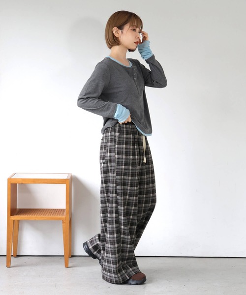 tiptop（ティップトップ）の「チェックイージーパンツ（その他パンツ・レディース・ブラウン/ブラック・FREE）」の10枚目の写真