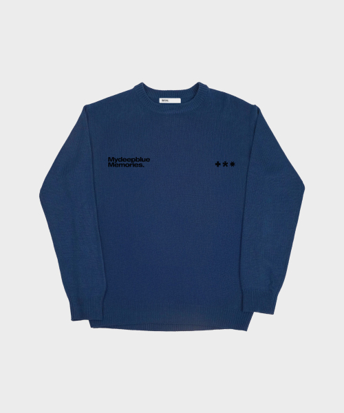 mydeepbluememories(マイディープブルーメモリーズ)の「(NT) MM SYMBOL LOGO KNIT (NAVY)(ニット/セーター・レディース・ネイビー・ONE SIZE)」の4枚目の写真