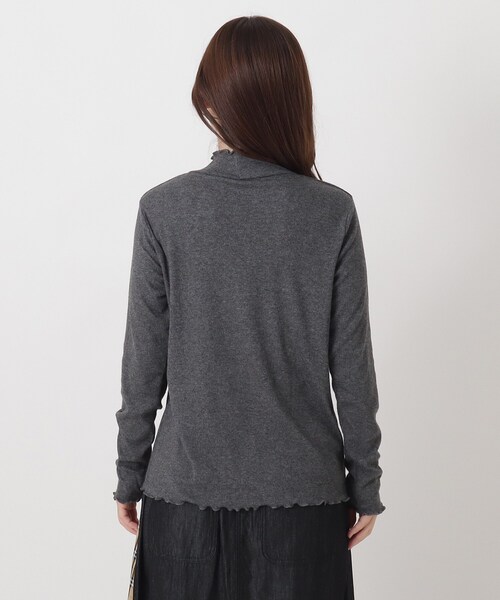 one'sterrace（ワンズテラス）の「シットリ リブハイネック長袖プルオーバー（Tシャツ/カットソー・レディース・アイボリー系8/ブラック系8/グレー系その他7・02）」の6枚目の写真