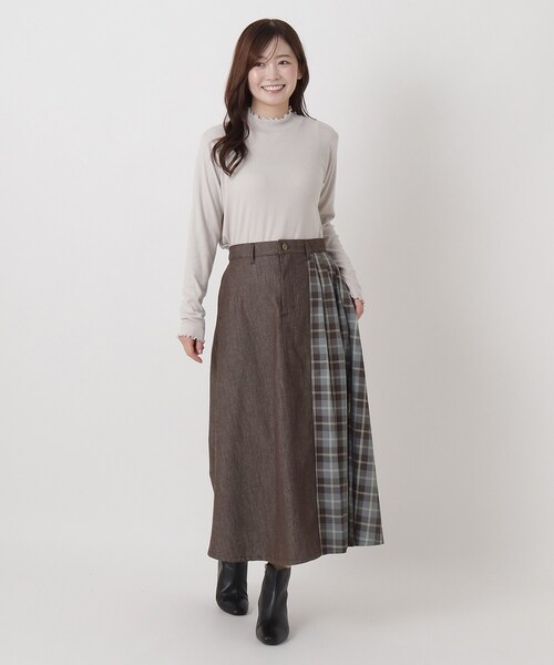 one'sterrace（ワンズテラス）の「シットリ リブハイネック長袖プルオーバー（Tシャツ/カットソー・レディース・アイボリー系8/ブラック系8/グレー系その他7・02）」の12枚目の写真
