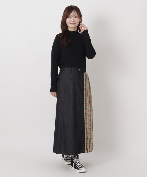 one'sterrace（ワンズテラス）の「シットリ リブハイネック長袖プルオーバー（Tシャツ/カットソー・レディース・アイボリー系8/ブラック系8/グレー系その他7・02）」の14枚目の写真