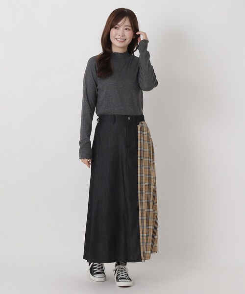 one'sterrace（ワンズテラス）の「シットリ リブハイネック長袖プルオーバー（Tシャツ/カットソー・レディース・アイボリー系8/ブラック系8/グレー系その他7・02）」の16枚目の写真